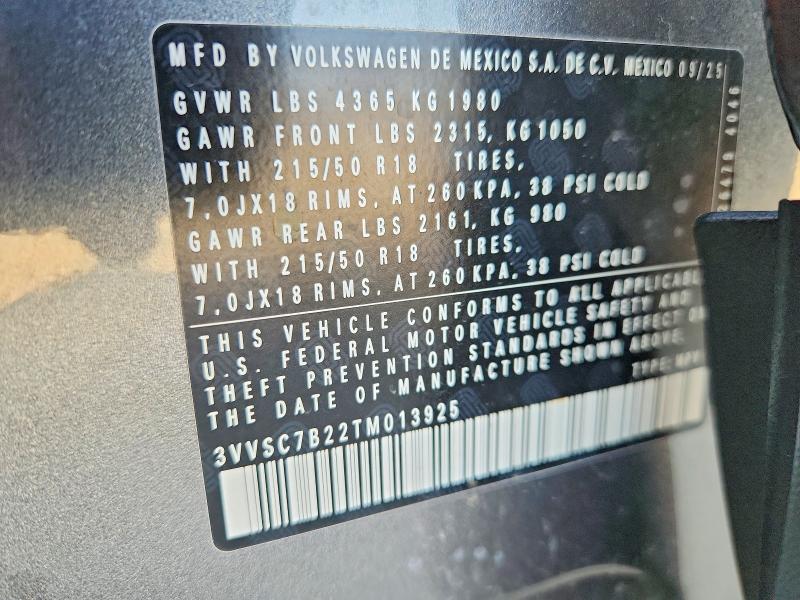Продаж на аукціоні авто 2026 Volkswagen Taos, vin: 3VVSC7B22TM013925, номер лоту: 58491776