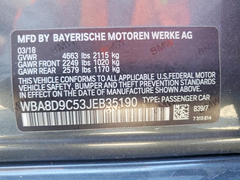 56050786 :رقم المزاد ، WBA8D9C53JEB35190 vin ، 2018 Bmw 330 مزاد بيع