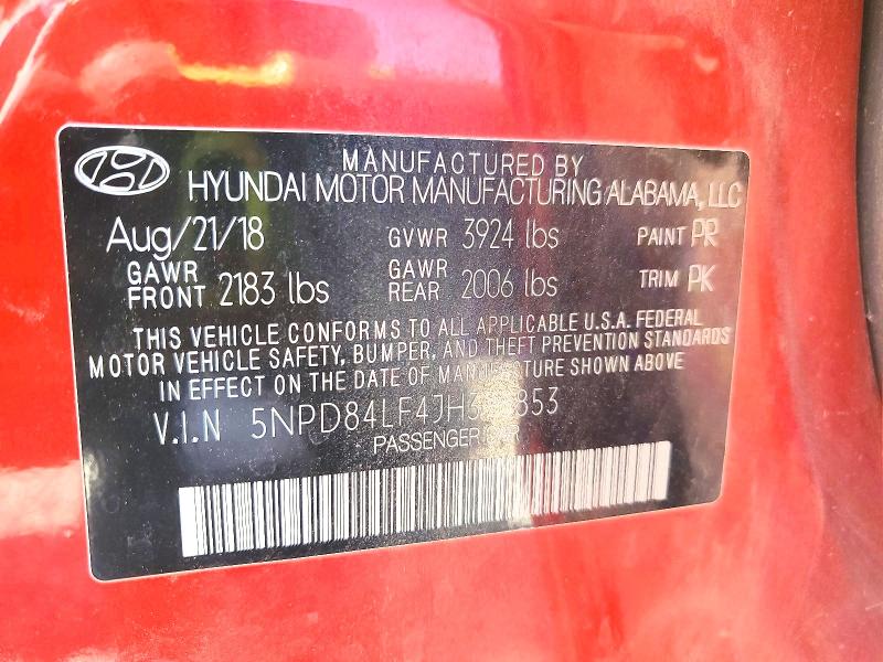 Aukcja sprzedaży 2018 Hyundai Elantra, vin: 5NPD84LF4JH398853, numer aukcji: 55973226