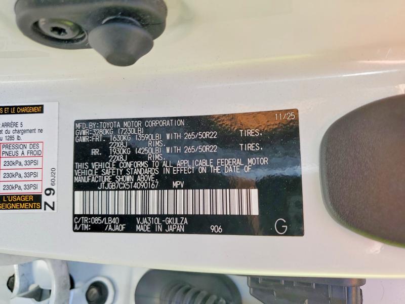 Продаж на аукціоні авто 2026 Lexus Lx 600, vin: JTJGB7CX5T4090167, номер лоту: 58333596