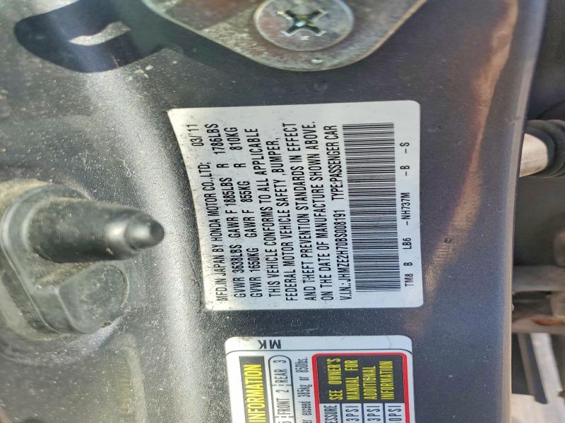 Auction sale of the 2011 Honda Insight, vin: JHMZE2H70BS008191, lot number: 56779636