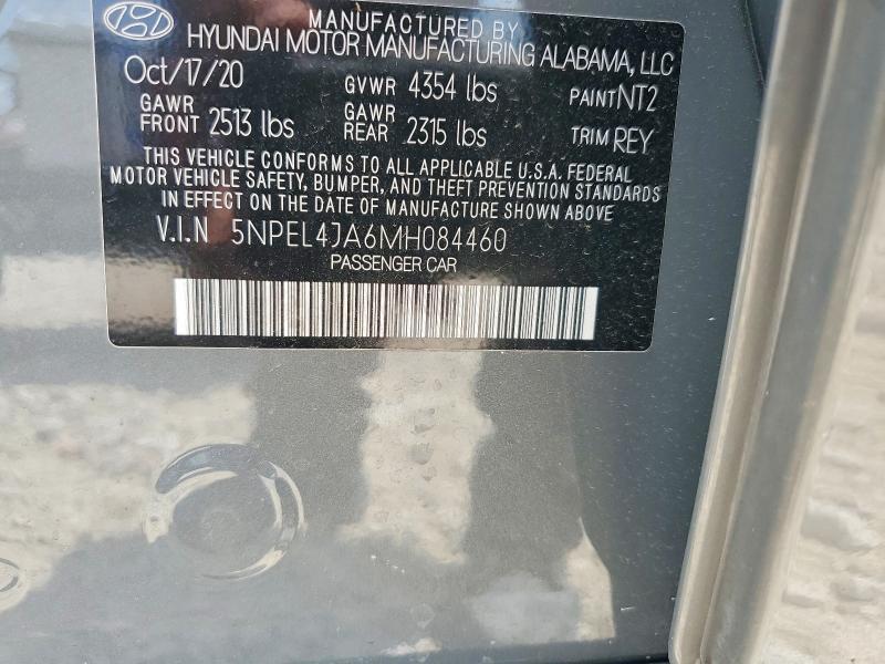 2021 Hyundai Sonata მანქანა იყიდება აუქციონზე, vin: 5NPEL4JA6MH084460, აუქციონის ნომერი: 55805416