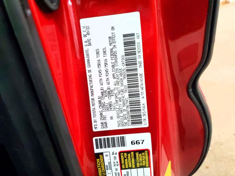 Продажа на аукционе авто 2023 Toyota Tacoma, vin: 3TYRX5GN6PT067943, номер лота: 58403436