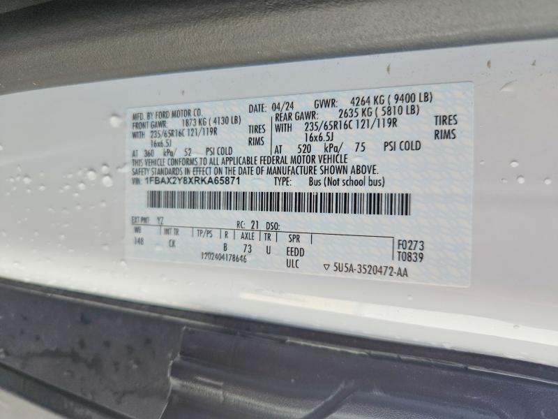 Продаж на аукціоні авто 2024 Ford Transit, vin: 1FBAX2Y8XRKA65871, номер лоту: 57127326