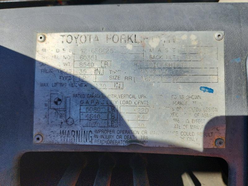 2009 Toyota Na-20 Forklift მანქანა იყიდება აუქციონზე, vin: 60351, აუქციონის ნომერი: 58147396