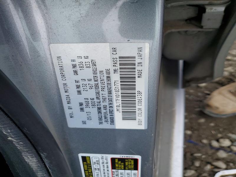 58796156 :رقم المزاد ، JM1BL1TFXD1831771 vin ، 2013 Mazda 3 مزاد بيع