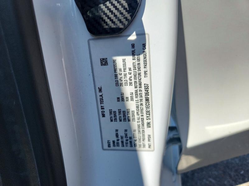 Продажа на аукционе авто 2021 Tesla Model 3, vin: 5YJ3E1EC5MF064937, номер лота: 59188066