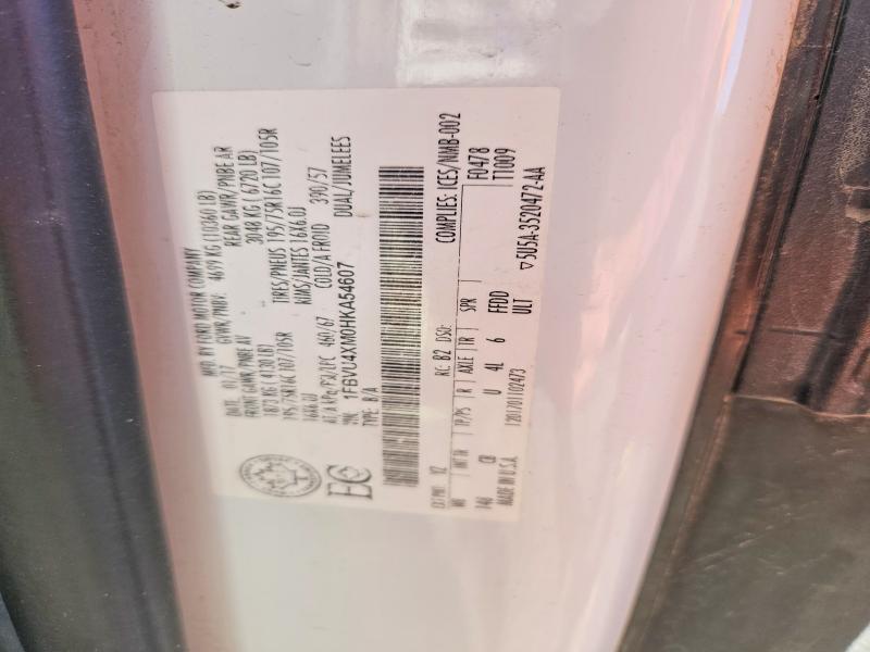2017 Ford Transit მანქანა იყიდება აუქციონზე, vin: 1FBVU4XM0HKA54607, აუქციონის ნომერი: 53972926