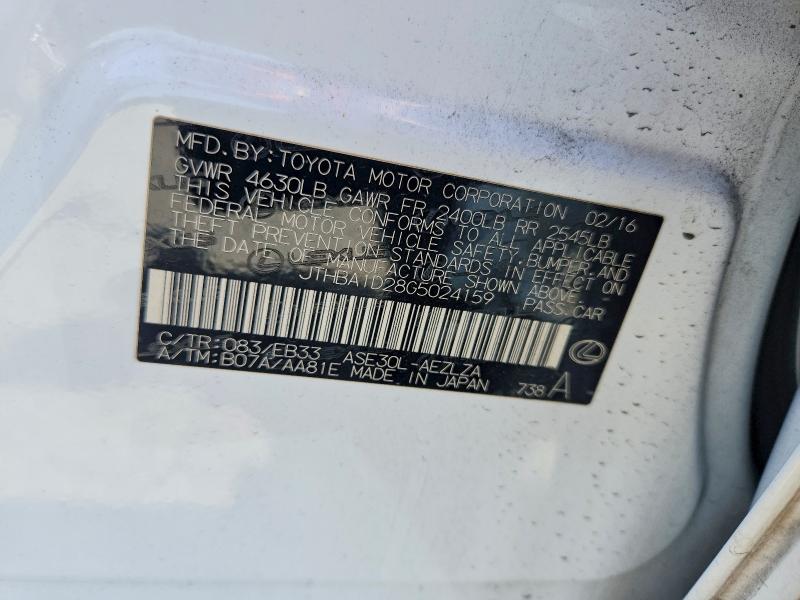 Продажа на аукционе авто 2016 Lexus Is, vin: JTHBA1D28G5024159, номер лота: 55634786