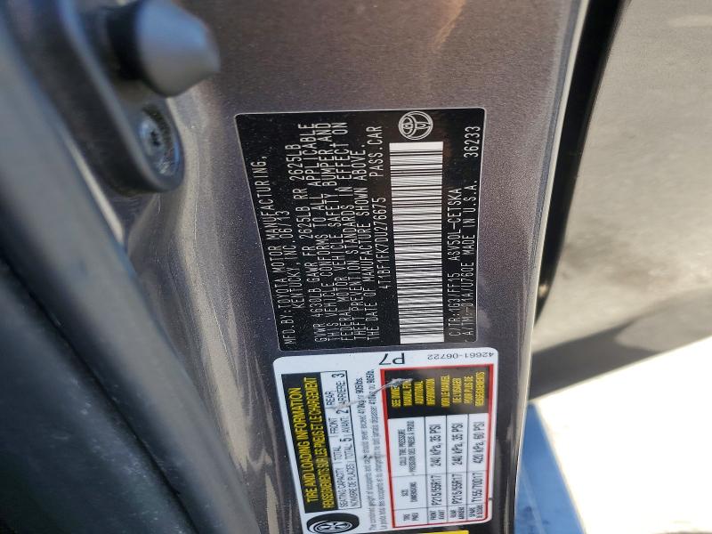 57055176 :رقم المزاد ، 4T1BF1FK7DU276675 vin ، 2013 Toyota Camry مزاد بيع