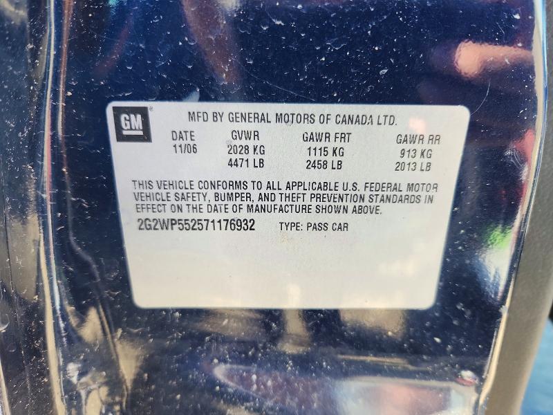 41631716 :رقم المزاد ، 2G2WP552571176932 vin ، 2007 Pontiac Grand Prix مزاد بيع