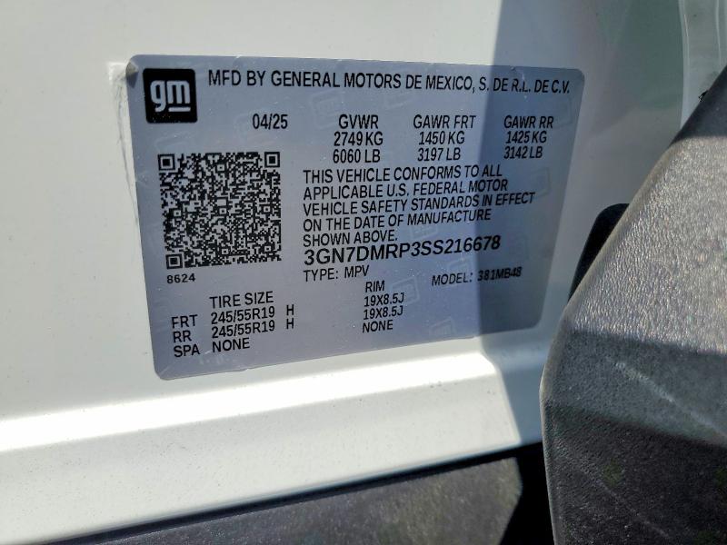 Aukcja sprzedaży 2025 Chevrolet Equinox, vin: 3GN7DMRP3SS216678, numer aukcji: 56604756