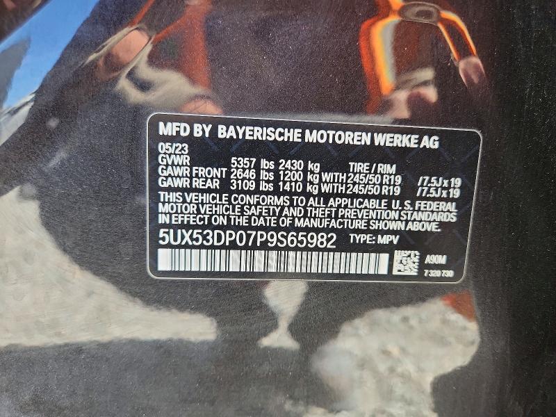 Продаж на аукціоні авто 2023 Bmw X3, vin: 5UX53DP07P9S65982, номер лоту: 58017706