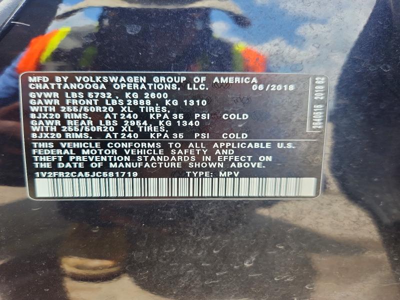 Продаж на аукціоні авто 2018 Volkswagen Atlas, vin: 1V2FR2CA5JC581719, номер лоту: 57230316