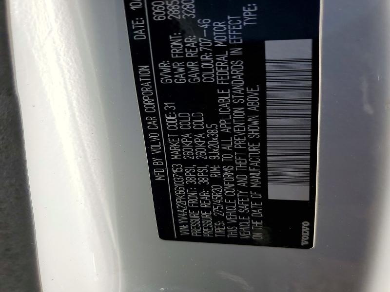 Продаж на аукціоні авто 2016 Volvo Xc90, vin: YV4A22PK6G1037153, номер лоту: 59145436