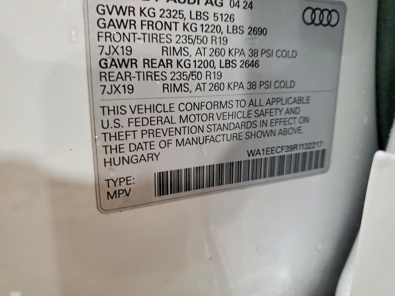Продажа на аукционе авто 2024 Audi Q3, vin: WA1EECF39R1132217, номер лота: 57329076