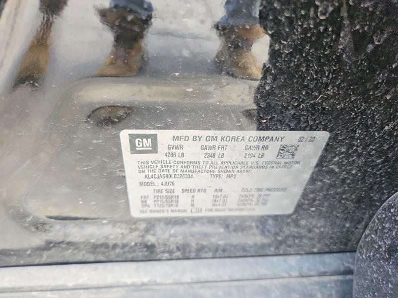 Aukcja sprzedaży 2020 Buick Encore, vin: KL4CJASB0LB326334, numer aukcji: 56836386