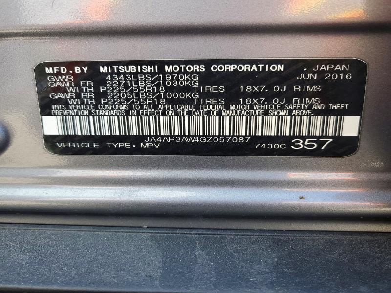 Продаж на аукціоні авто 2016 Mitsubishi Outlander Sport, vin: JA4AR3AW4GZ057087, номер лоту: 56076086