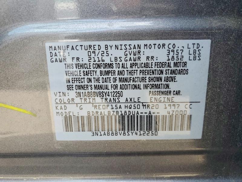 Продажа на аукционе авто 2025 Nissan Sentra, vin: 3N1AB8BV8SY412250, номер лота: 56055216