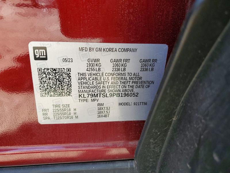 2023 Chevrolet Trailblazer მანქანა იყიდება აუქციონზე, vin: KL79MTSL9PB196052, აუქციონის ნომერი: 57641006