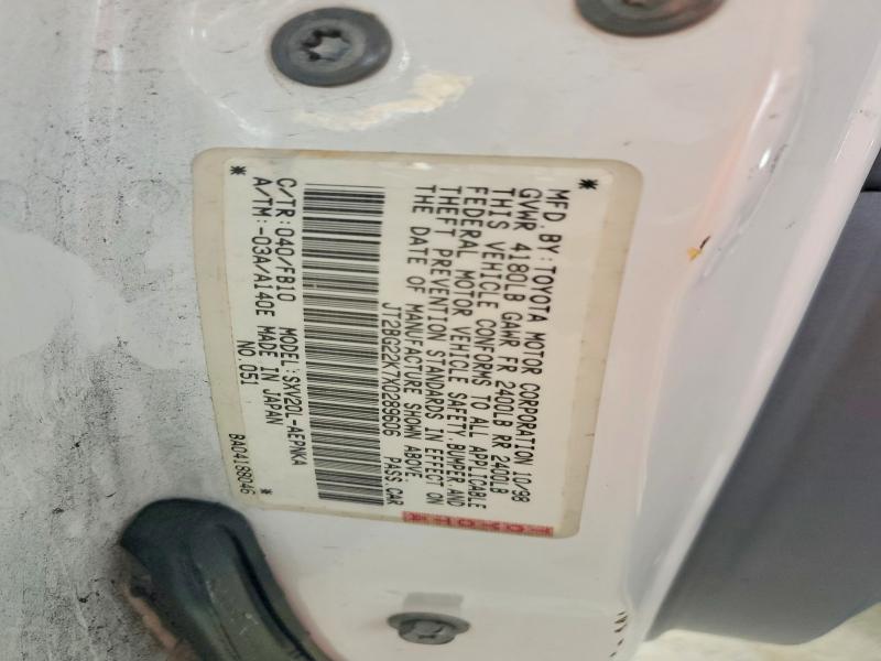 58148776 :رقم المزاد ، JT2BG22K7X0289606 vin ، 1999 Toyota Camry مزاد بيع