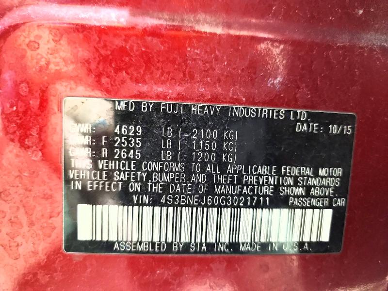 Продажа на аукционе авто 2016 Subaru Legacy, vin: 4S3BNEJ60G3021711, номер лота: 56900846