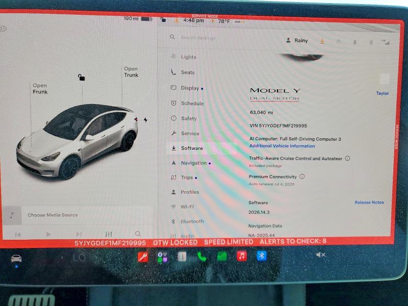 55653136 :رقم المزاد ، 5YJYGDEF1MF219995 vin ، 2021 Tesla Model Y مزاد بيع