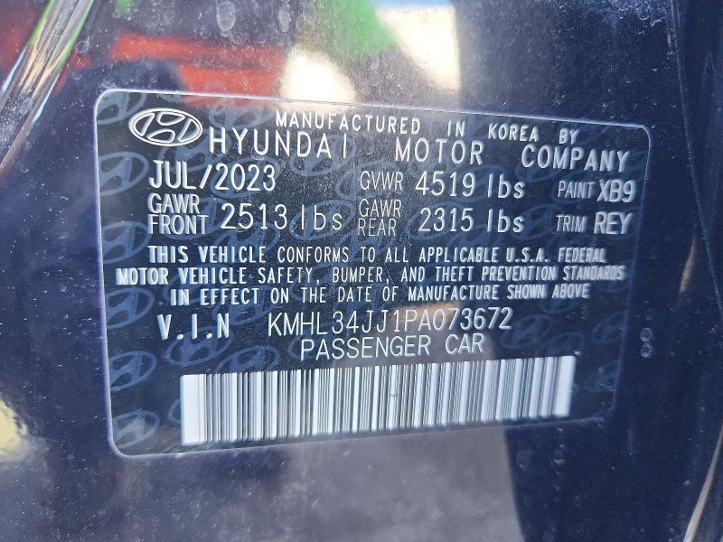 56626276 :رقم المزاد ، KMHL34JJ1PA073672 vin ، 2023 Hyundai Sonata Hybrid مزاد بيع