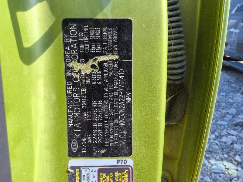 2015 Kia Soul მანქანა იყიდება აუქციონზე, vin: KNDJN2A22F7791410, აუქციონის ნომერი: 58743736