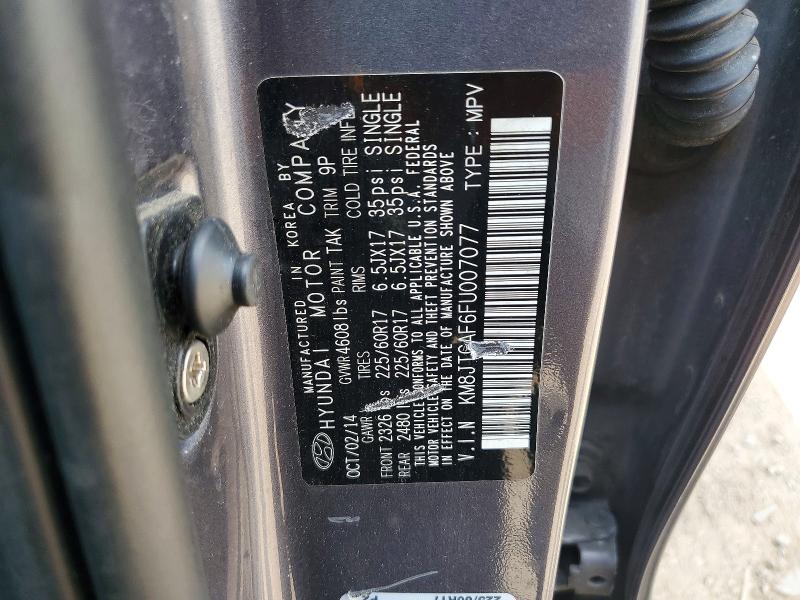 58986826 :رقم المزاد ، KM8JTCAF6FU007077 vin ، 2015 Hyundai Tucson مزاد بيع