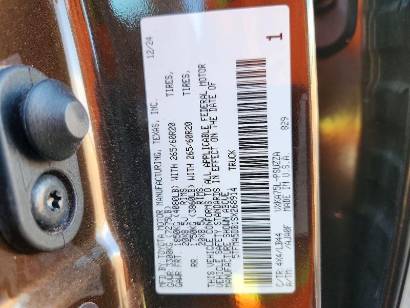 Aukcja sprzedaży 2025 Toyota Tundra, vin: 5TFMA5DB1SX268914, numer aukcji: 58513136