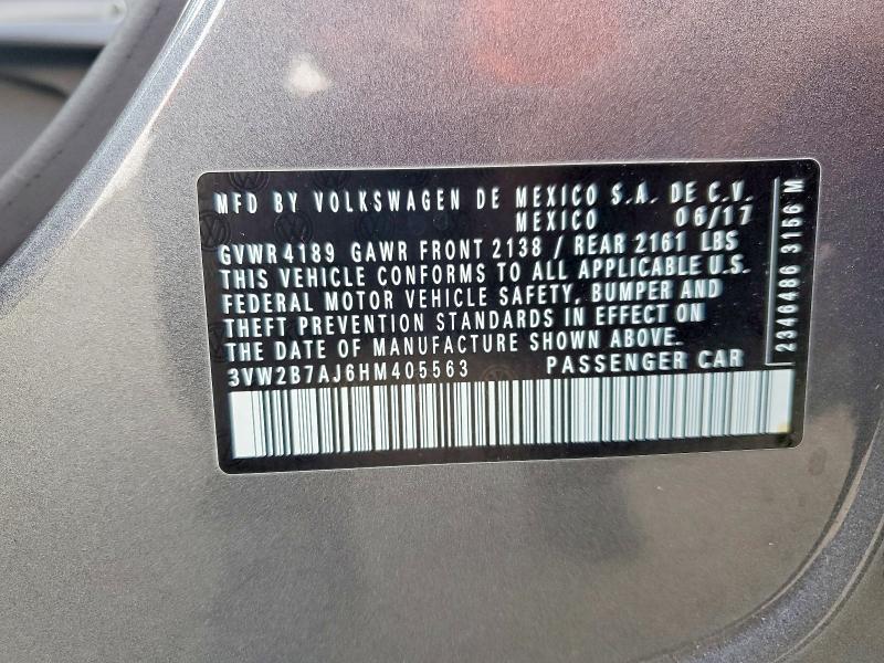 Aukcja sprzedaży 2017 Volkswagen Jetta, vin: 3VW2B7AJ6HM405563, numer aukcji: 55838306