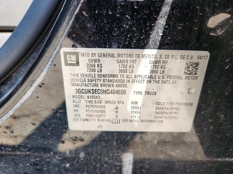 58595986 :رقم المزاد ، 3GCUKSEC9HG404609 vin ، 2017 Chevrolet Silverado مزاد بيع