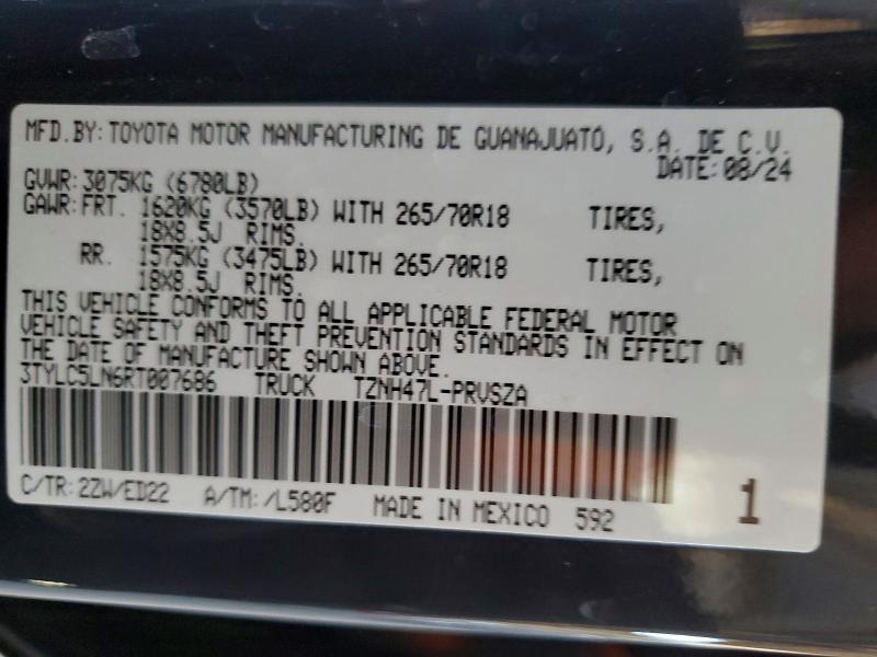 Продажа на аукционе авто 2024 Toyota Tacoma, vin: 3TYLC5LN6RT007686, номер лота: 56352466