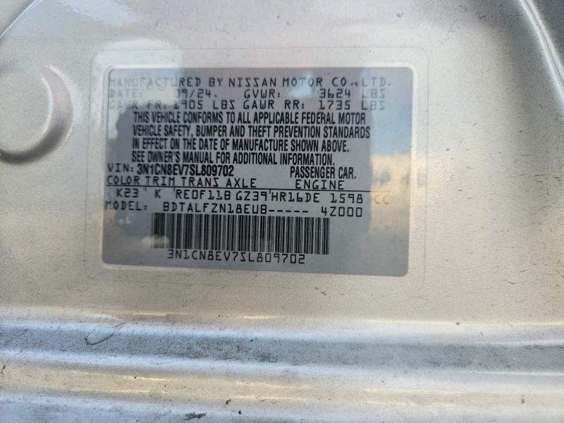 Aukcja sprzedaży 2025 Nissan Versa, vin: 3N1CN8EV7SL809702, numer aukcji: 55736946