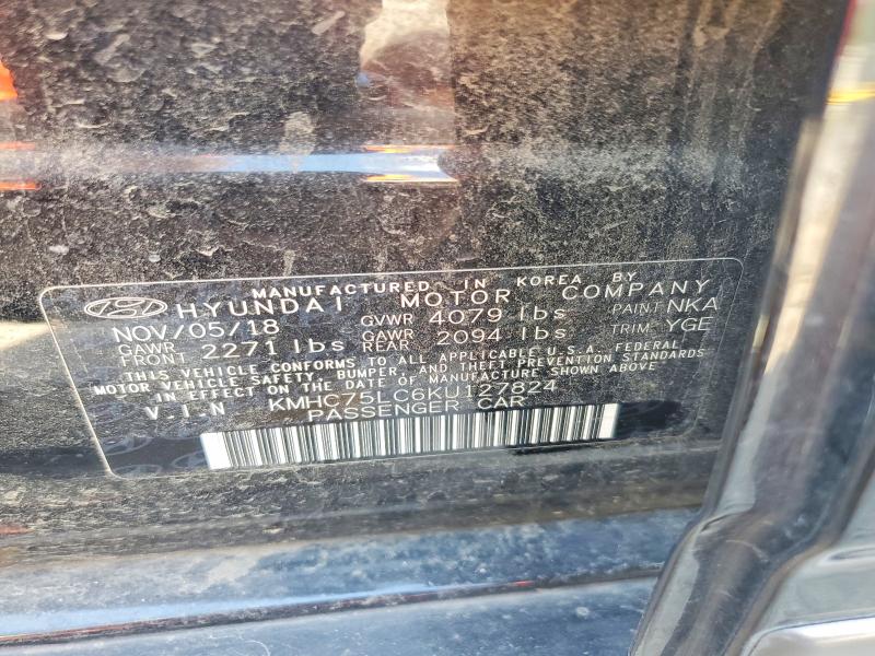 57726396 :رقم المزاد ، KMHC75LC6KU127824 vin ، 2019 Hyundai Ioniq مزاد بيع