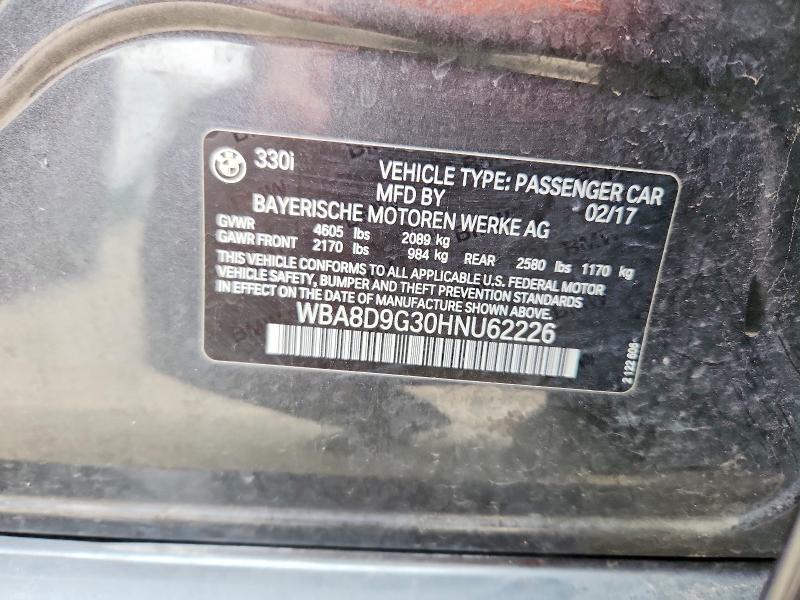 58097856 :رقم المزاد ، WBA8D9G30HNU62226 vin ، 2017 Bmw 330 مزاد بيع