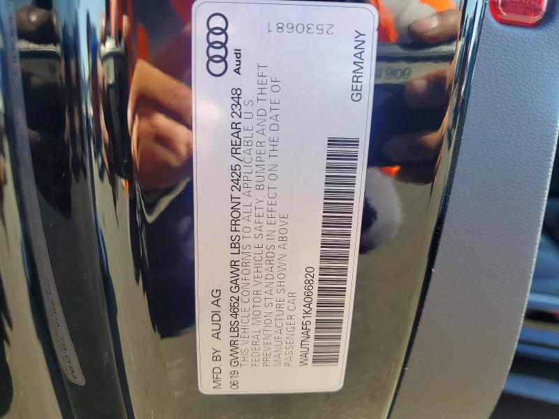 Продажа на аукционе авто 2019 Audi A5, vin: WAUTNAF51KA066820, номер лота: 56637296