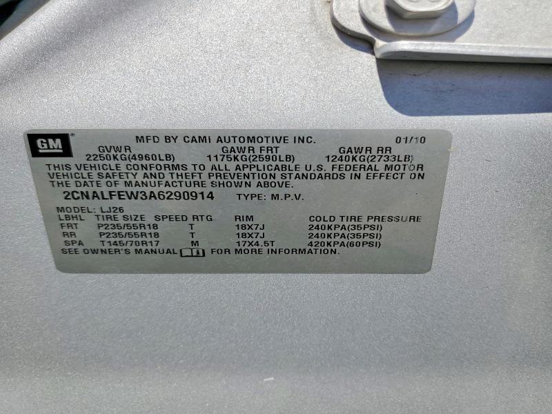 Продаж на аукціоні авто 2010 Chevrolet Equinox, vin: 2CNALFEW3A6290914, номер лоту: 57693896