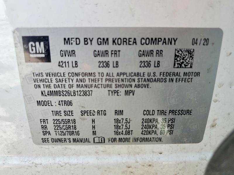 Aukcja sprzedaży 2020 Buick Encore Gx, vin: KL4MMBS26LB123837, numer aukcji: 55545796