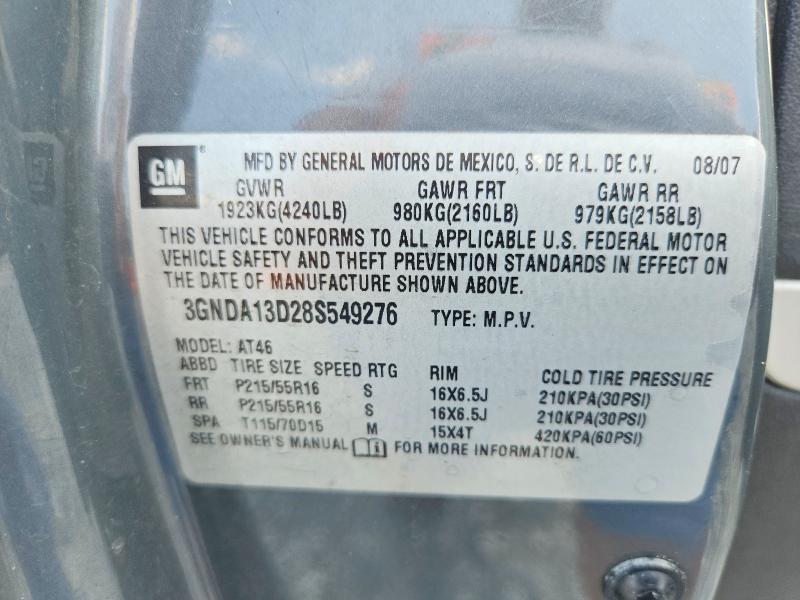 Aukcja sprzedaży 2008 Chevrolet Hhr, vin: 3GNDA13D28S549276, numer aukcji: 59155596