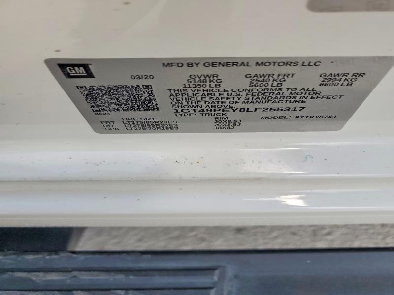 Продажа на аукционе авто 2020 Gmc Sierra, vin: 1GT49PEY8LF255317, номер лота: 59351646