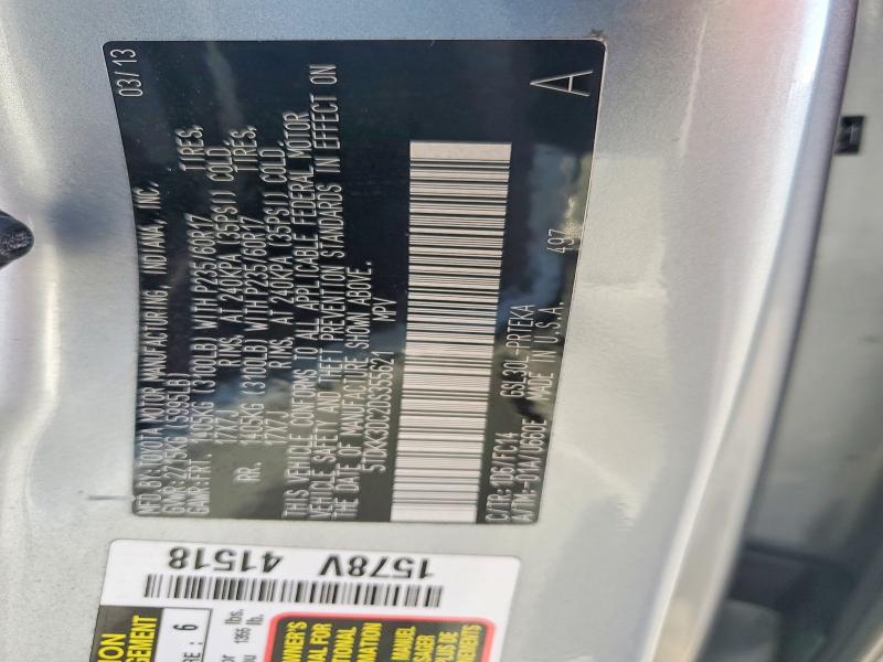 85453505 :رقم المزاد ، 5TDKK3DC2DS355621 vin ، 2013 Toyota Sienna مزاد بيع