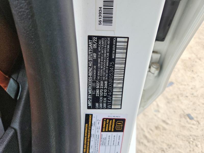 2022 Mercedes-benz C მანქანა იყიდება აუქციონზე, vin: W1KAF4GBXNR053475, აუქციონის ნომერი: 58224916