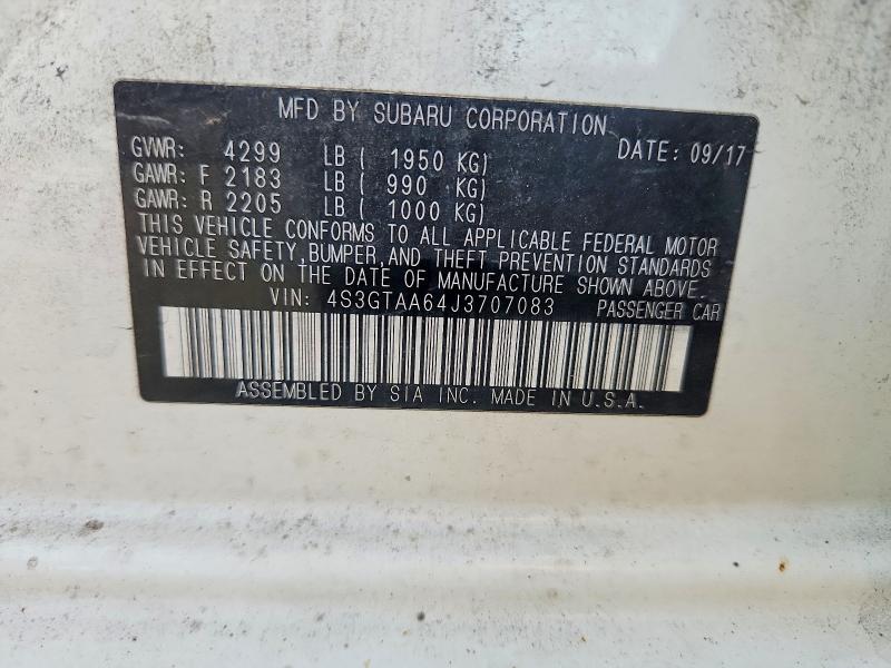 59141476 :رقم المزاد ، 4S3GTAA64J3707083 vin ، 2018 Subaru Impreza مزاد بيع