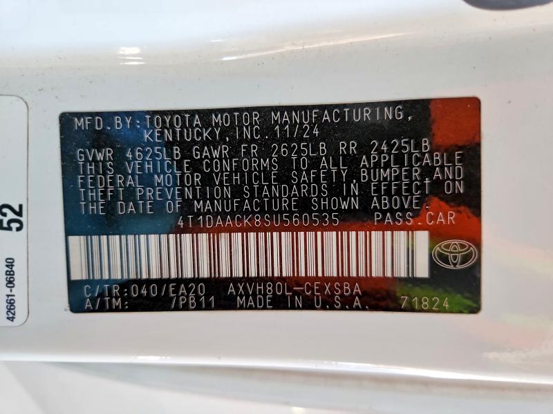 Продаж на аукціоні авто 2025 Toyota Camry, vin: 4T1DAACK8SU560535, номер лоту: 59200266