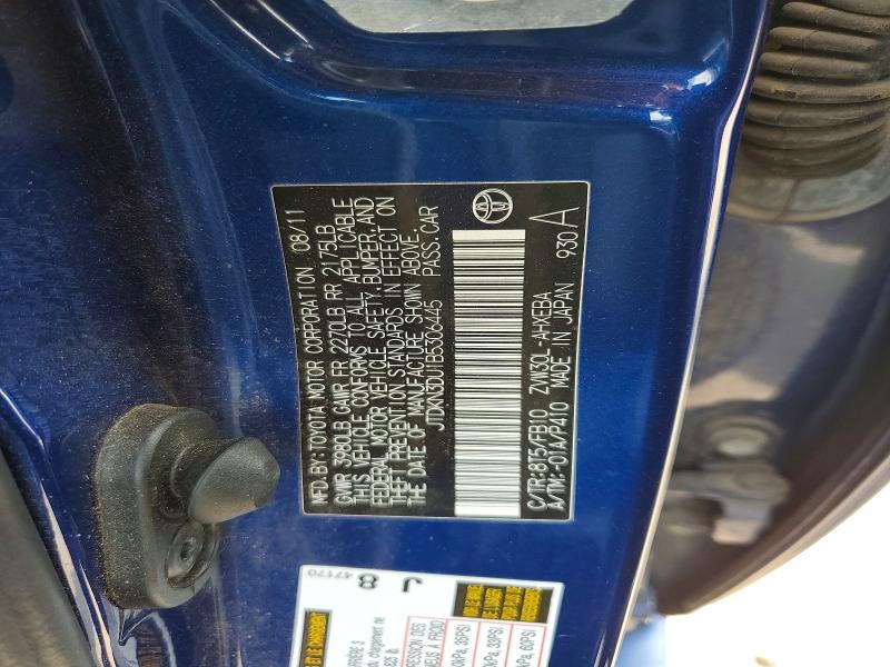 Aukcja sprzedaży 2011 Toyota Prius, vin: JTDKN3DU1B5306445, numer aukcji: 58652776
