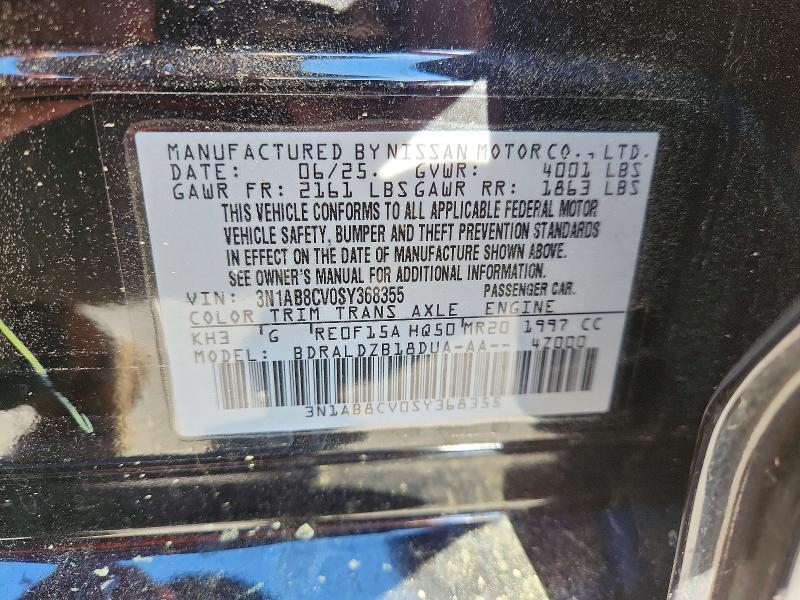Aukcja sprzedaży 2025 Nissan Sentra, vin: 3N1AB8CV0SY368355, numer aukcji: 57415636
