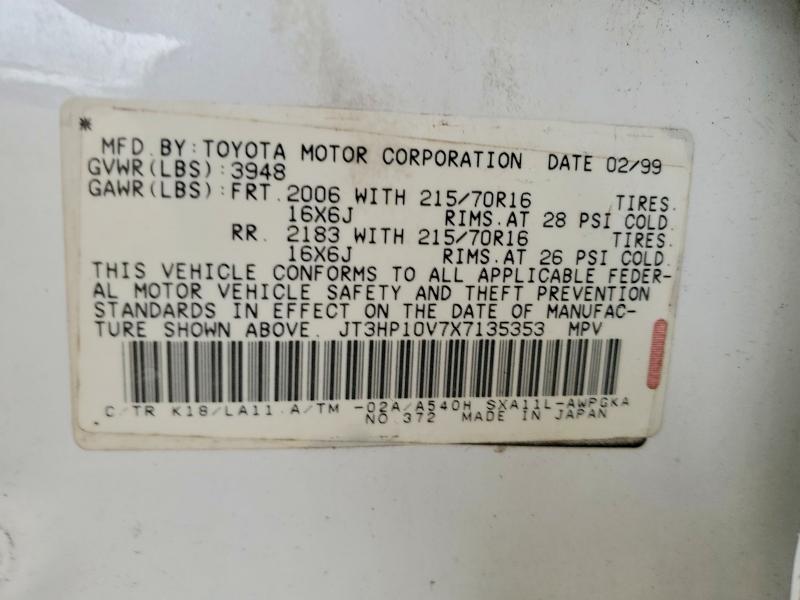 Продажа на аукционе авто 1999 Toyota Rav4, vin: JT3HP10V7X7135353, номер лота: 56684866