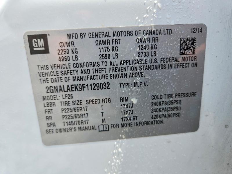 Продажа на аукционе авто 2015 Chevrolet Equinox, vin: 2GNALAEK9F1129032, номер лота: 55584476